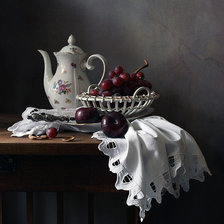 Схема вышивки «Сливово-виноградный натюрморт»