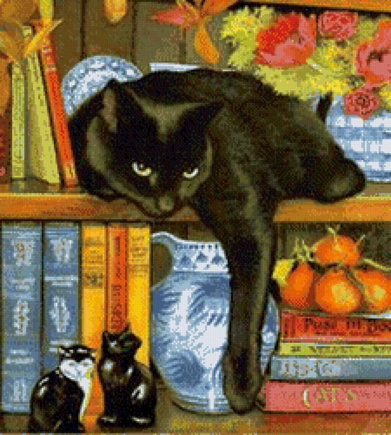 Черный кот - кошки - предпросмотр
