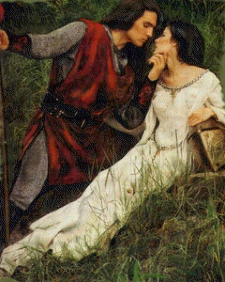 Рыцарь и дама сердца - люди, картина - предпросмотр