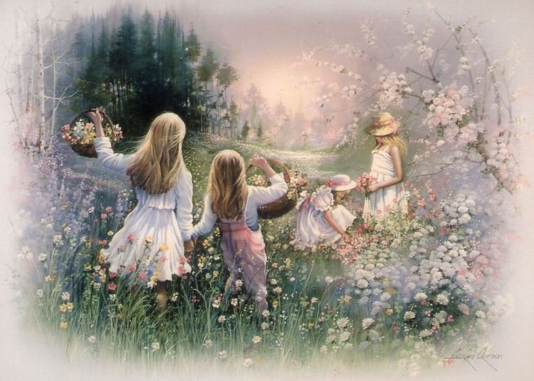 Волшебная поляна - акварель, живопись., масло - оригинал