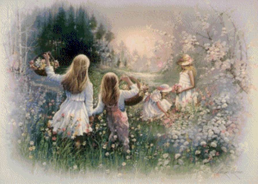 Волшебная поляна - живопись., акварель, масло - предпросмотр