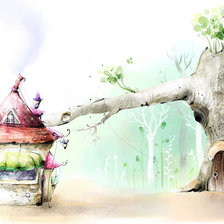 Схема вышивки «Сказочный домик»