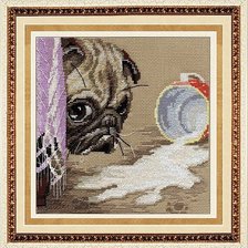 Схема вышивки «Мопс»