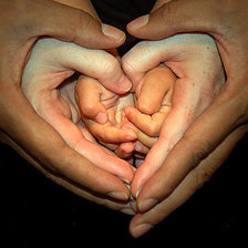 Схема вышивки «сердце руками»