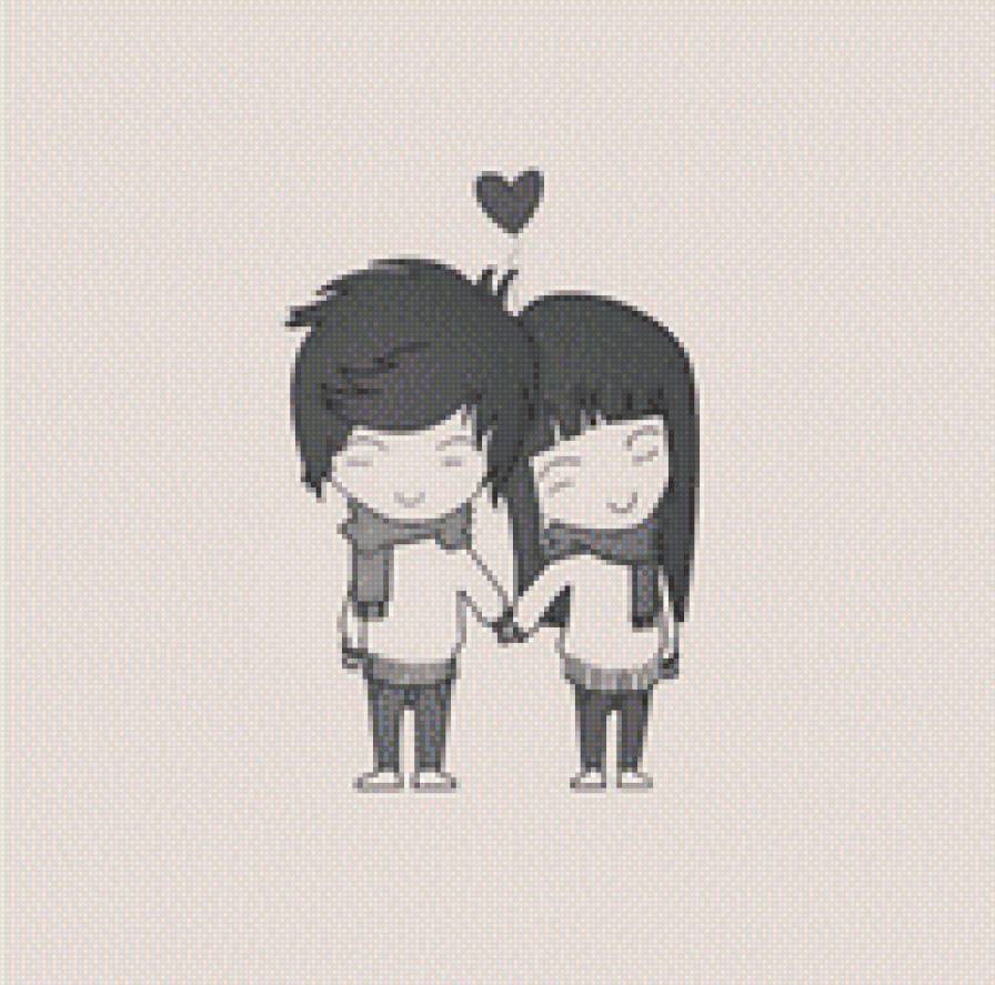 Влюбленные - мило, взаимность, пара, любовь - предпросмотр