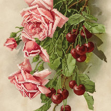 Схема вышивки «панно "розы с вишней"»