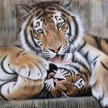 Схема вышивки «тигры»