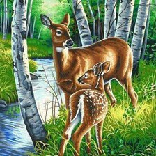 Схема вышивки «олени»