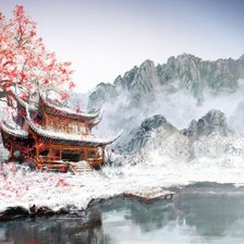 Схема вышивки «Восточный пейзаж»