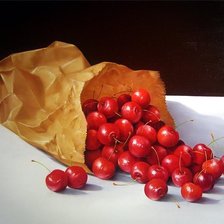 Схема вышивки «Пакетик свежей вишни.»