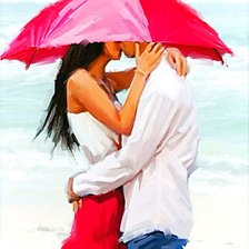 Схема вышивки «поцелуй под зонтом»