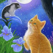 Схема вышивки «котики»