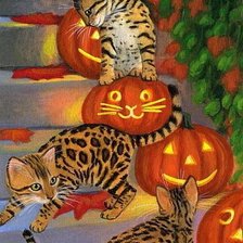 Схема вышивки «котики»