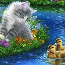 Схема вышивки «котик»