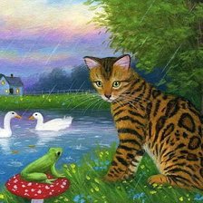 Схема вышивки «под дождем»