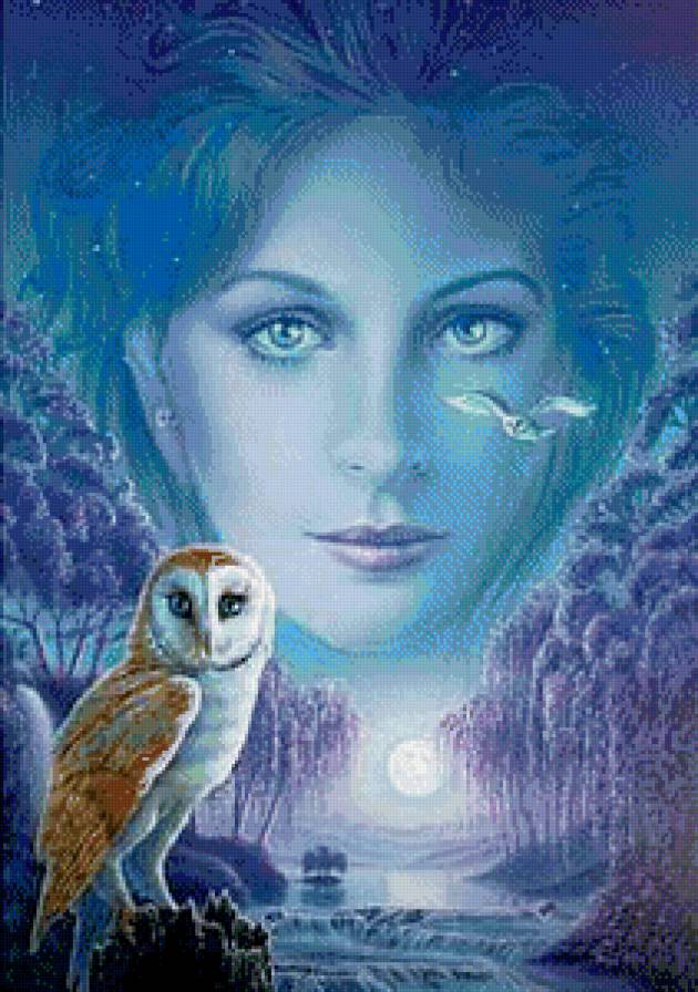 мираж - сова, девушка - предпросмотр