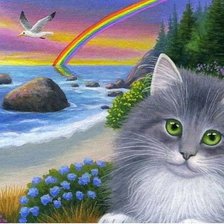 Схема вышивки «котик»