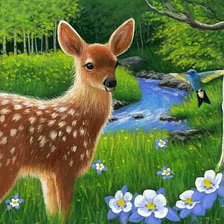 Схема вышивки «олененок»