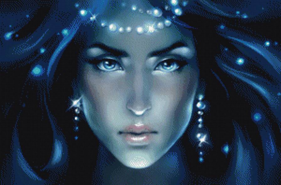 девушка в синих тонах - девушка, романтика, портрет - предпросмотр