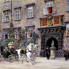 Схема вышивки «карета в городе»