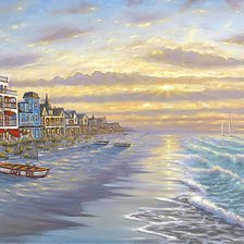 Схема вышивки «пляж на закате»