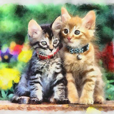 Схема вышивки «малыши котята»