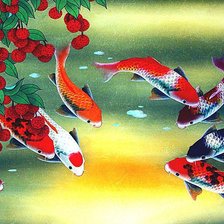 Схема вышивки «9 карпов»