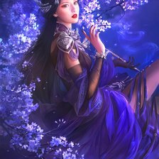 Схема вышивки «восточная принцесса под сакурой»