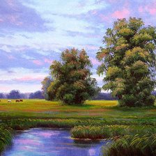 Схема вышивки «вечер на лугу»