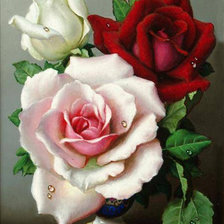 Схема вышивки «РОЗЫ В ВАЗЕ»