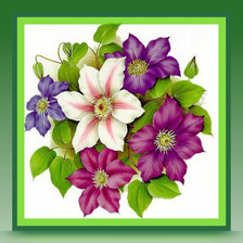 Схема вышивки «Клематисы»