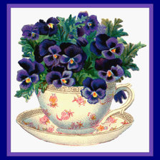 Схема вышивки «анютины глазки»