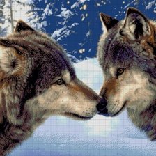 Схема вышивки «волки»
