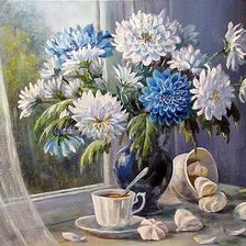 Схема вышивки «Букет хризантем»