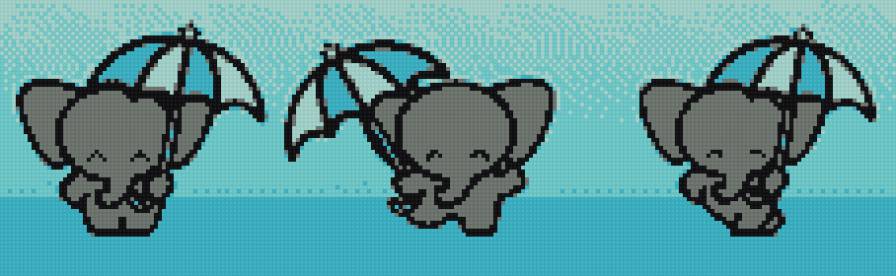 слоники - слон, зонт - предпросмотр