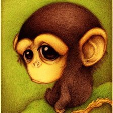 Схема вышивки «обезьянка»