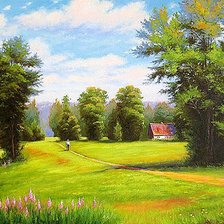 Схема вышивки «в деревне»