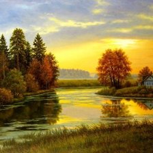 Схема вышивки «закат»