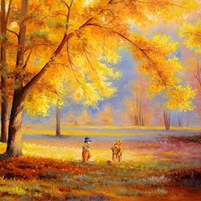 Схема вышивки «осень в парке»