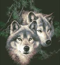 Схема вышивки «волки»