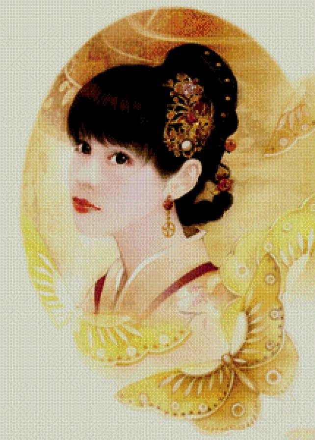 Der Jen (02) - девушка, живопись, портрет, восток, картина - предпросмотр