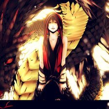 Схема вышивки «Дракон и парень»