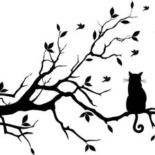 Схема вышивки «Кошка для витража.»