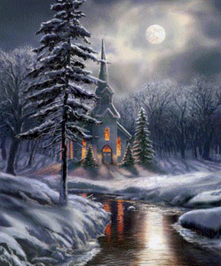 Церковь в зимнем лесу - церковь в зимнем лесу - предпросмотр