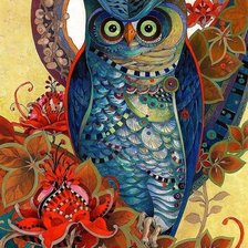 Схема вышивки «Сова(David Galchutt)»