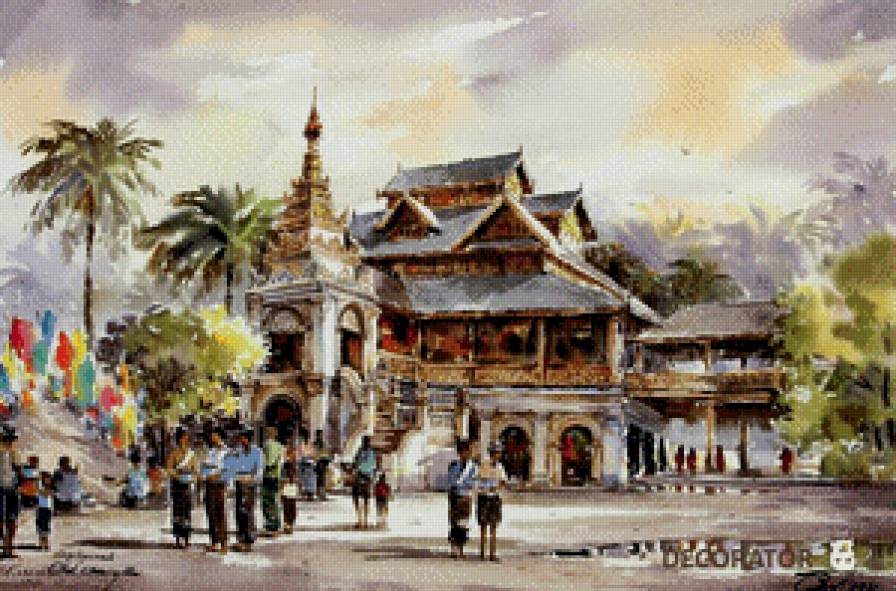 Тайландская акварель № 6 - картина, искусство, живопись - предпросмотр