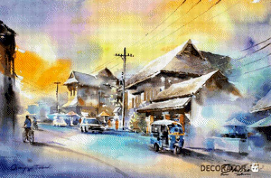 Тайландская акварель № 7 - живопись, картина, искусство - предпросмотр