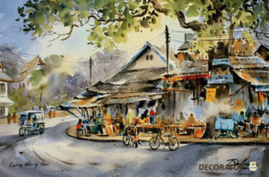 Тайландская акварель № 8 - искусство, живопись, картина - предпросмотр