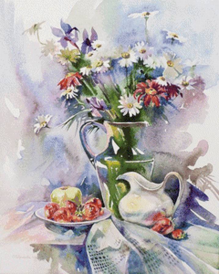 Акварель № 10 - живопись, картина, искусство, цветы - предпросмотр