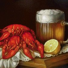 Схема вышивки «Пиво с раками»